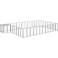 vidaXL Hundezwinger Schwarz 30,25 m² Stahl