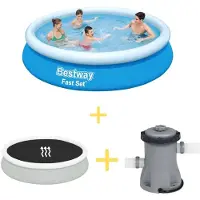 Bestway Pool - Fast Set - 366 x 76 cm - Inklusive Solarzei & Filterpumpe