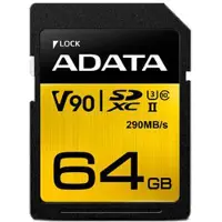 ADATA Premier ONE, 64 GB, SDXC, Klasse 10, UHS-II, 290 MB/s, 260 MB/s