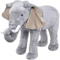 vidaXL Plüschtier Elefant Stehend Plüsch Grau XXL