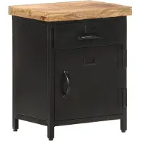 vidaXL - Nachttisch - 40x30x52 - cm - roh - Mangoholz
