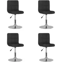 vidaXL Esszimmerstühle 4 Stk. Drehbar Schwarz Stoff