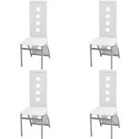 vidaXL Esszimmerstühle 4 Stk. Weiß Kunstleder