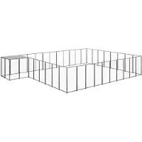 vidaXL Hundezwinger Schwarz 25,41 m² Stahl