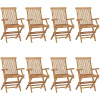 vidaXL Gartenstühle 8 Stk. Massivholz Teak