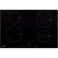 vidaXL Induktionskochfeld mit 4 Platten Touch Control Glas 77cm 7000 W