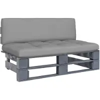 vidaXL Outdoor-Mittelsofa Paletten Imprägniertes Kiefernholz Grau