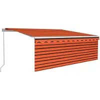 vidaXL Markise Manuell Einziehbar mit Rollo 4x3 m Orange & Braun
