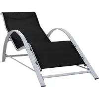 vidaXL Sonnenliege Textilene und Aluminium Schwarz