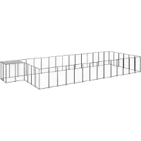 vidaXL Hundezwinger Schwarz 26,62 m² Stahl