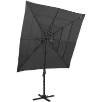 vidaXL Sonnenschirm mit Aluminium-Mast 4-lagig Anthrazit 250x250 cm
