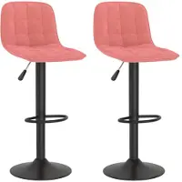 vidaXL Barhocker 2 Stk. Rosa Samt