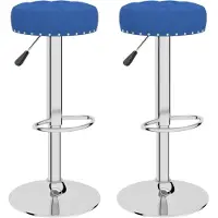 vidaXL Barhocker 2 Stk. Blau Stoff