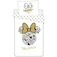 Disney Kinder-Bettwäsche MINNIE GOLD weiß Bettwäsche-Dimension: 70 x 90 cm | 140 x 200 cm