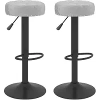vidaXL Barhocker 2 Stk. Grau Samt