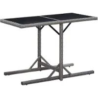 vidaXL Gartentisch Anthrazit 110x53x72 cm Glas und Poly Rattan