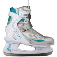 Nijdam IJshockeyschaats - Semi-Softboot - Wit/Grijs/Blauw - Maat 36