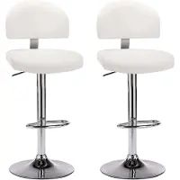vidaXL Barhocker 2 Stk. Weiß Kunstleder