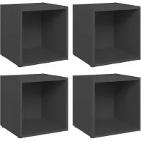 vidaXL TV-Schränke 4 Stk. Grau 37x35x37 cm Holzwerkstoff