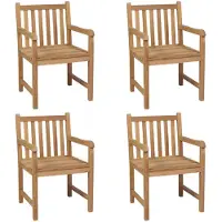 vidaXL Gartenstühle 4 Stk. Massivholz Teak