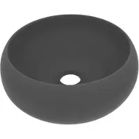 vidaXL s Waschbecken Rund Matt Dunkelgrau 40x15 cm Keramik