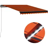 vidaXL Markise Manuell Einziehbar LED 350x250 cm Orange & Braun