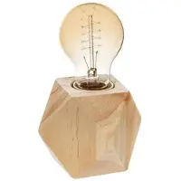 Atmosphera 83797 E27 Tischlampe Aus Holz Braun One Size / EU Plug 220V Braun One Size