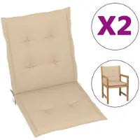 vidaXL Gartenstuhlauflagen für Niedriglehner 2 Stk. Beige 100x50x3 cm
