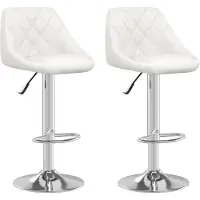 vidaXL Barhocker 2 Stk. Weiß Kunstleder