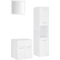 vidaXL Badmöbel-Set Weiß Holzwerkstoff