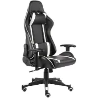 vidaXL Gaming-Stuhl Drehbar Weiß PVC