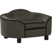 vidaXL Hundesofa Dunkelgrau 67x47x36 cm Plüsch