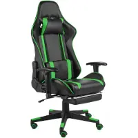vidaXL Gaming-Stuhl mit Fußstütze Drehbar Grün PVC