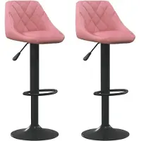 vidaXL Barhocker 2 Stk. Rosa Samt