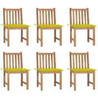 vidaXL Gartenstühle 6 Stk. mit Kissen Massivholz Teak