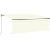 vidaXL Markise Automatisch mit Rollo LED Windsensor 4x3 m Creme