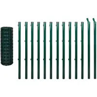 vidaXL Eurozaun Stahl 25 x 1 m Grün