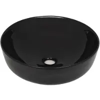 vidaXL Waschbecken Keramik Rund Schwarz 41,5 x 13,5 cm