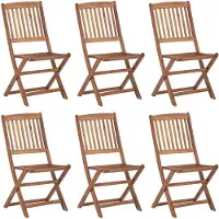 vidaXL Klappbare Gartenstühle 6 Stk. Massivholz Akazie