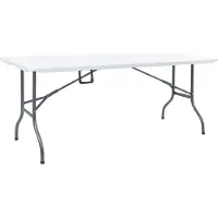 vidaXL Gartentisch Klappbar Weiß 180x72x72 cm HDPE