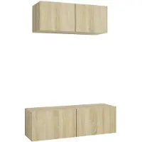 vidaXL 2-tlg. TV-Schrank-Set Sonoma-Eiche Holzwerkstoff