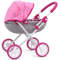 Milly Mally Puppenwagen DoriPrestige 60 cm rosa/grau