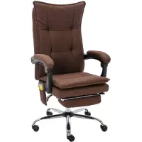 vidaXL Massage-Bürostuhl Braun Stoff