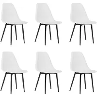 vidaXL Esszimmerstühle 6 Stk. Weiß PP