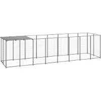 vidaXL Hundezwinger Silbern 4,84 m2 Stahl 3082203