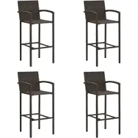 vidaXL Barhocker 4 Stk. Braun Poly Rattan