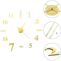 vidaXL 3D-Wanduhr Modernes Design 100 cm XXL Golden