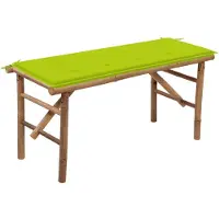 vidaXL Klappbare Gartenbank mit Auflage 118 cm Bambus