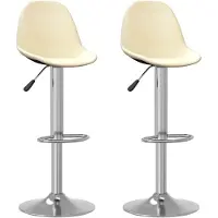 vidaXL Barhocker 2 Stk. Creme Stoff