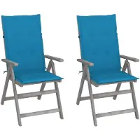 vidaXL Verstellbare Gartenstühle 2 Stk. mit Auflagen Massivholz Akazie
